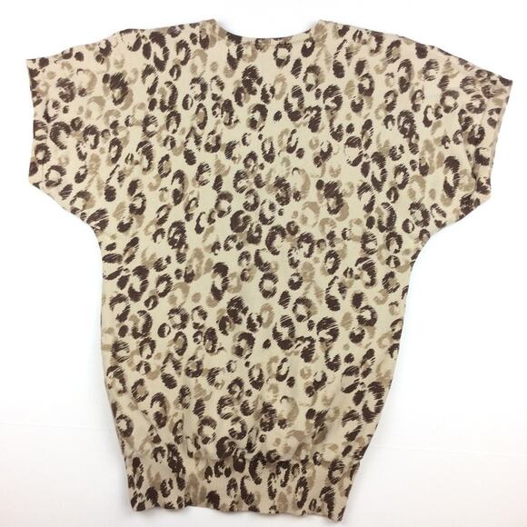 Michael Kors | Silk Leopard Short Sleeve Sweater - Picture 3 of 3